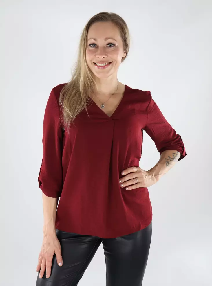 JDY women's shirt 3/4 cabernet - Women's long sleeved shirts - 138938 - 1