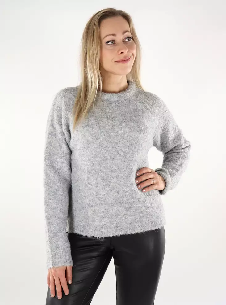 Only women's sweater O-Neck light gray - Women's knitwear - 137058 - 1