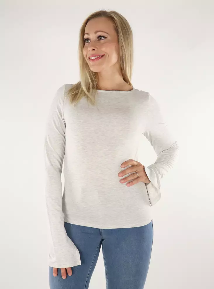 Only Shirt boatneck light grey - Women's long sleeved shirts - 136618 - 1