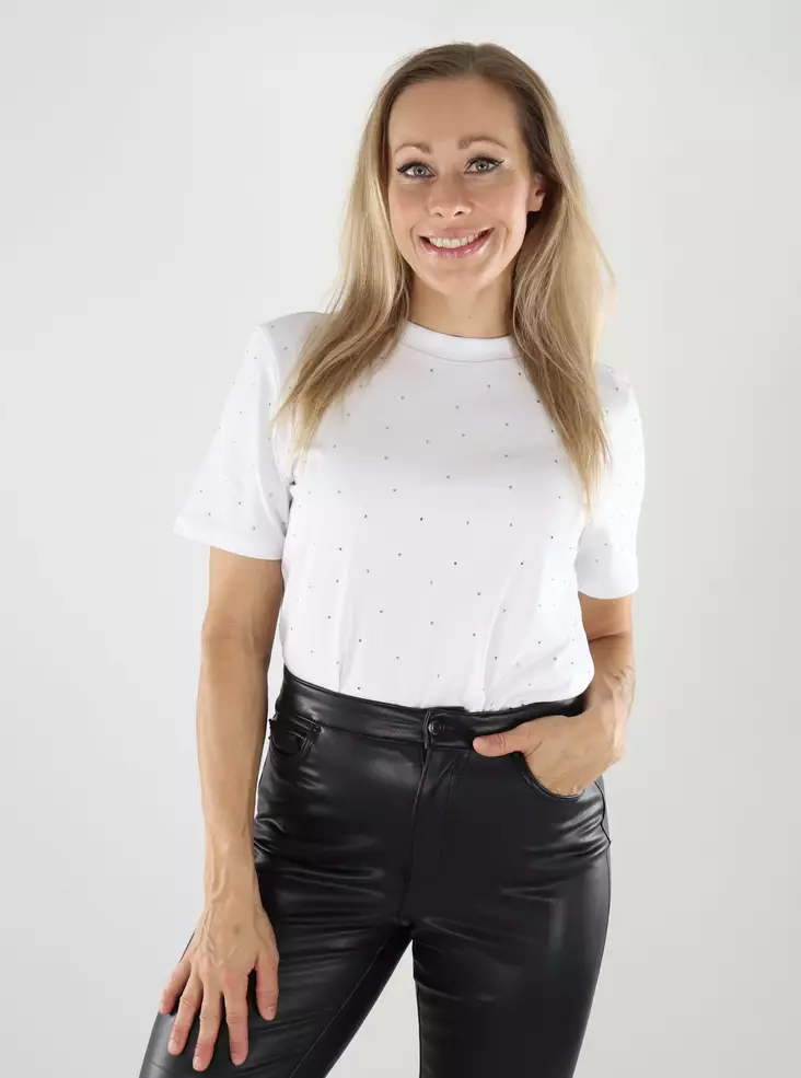 Only women's t-shirt white/studs - Women's T-shirts - 139088 - 1
