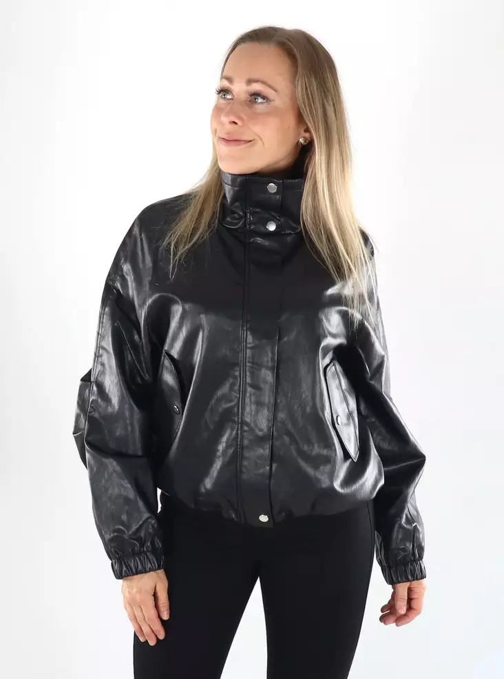Only jacket ONLMINI FAUX LEATHER black - Women's leather- and pu-jackets - 141458 - 1
