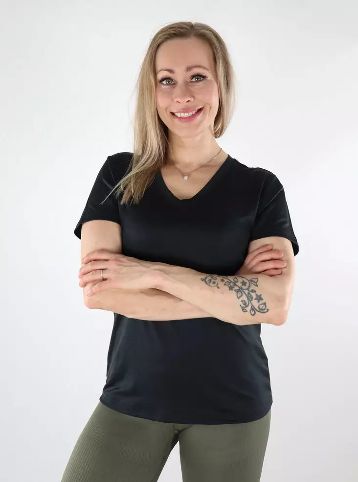 Only Play women's t-shirt Core Life black/melange - Womens's sports T-shirts - 137718 - 1