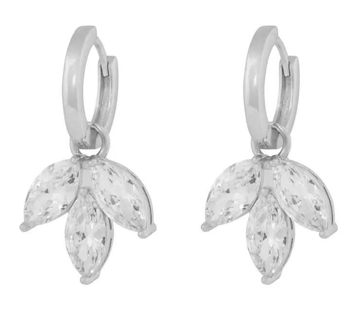 Snö of Sweden Earring Eira tripple silver/clear - Earrings - 140018 - 1
