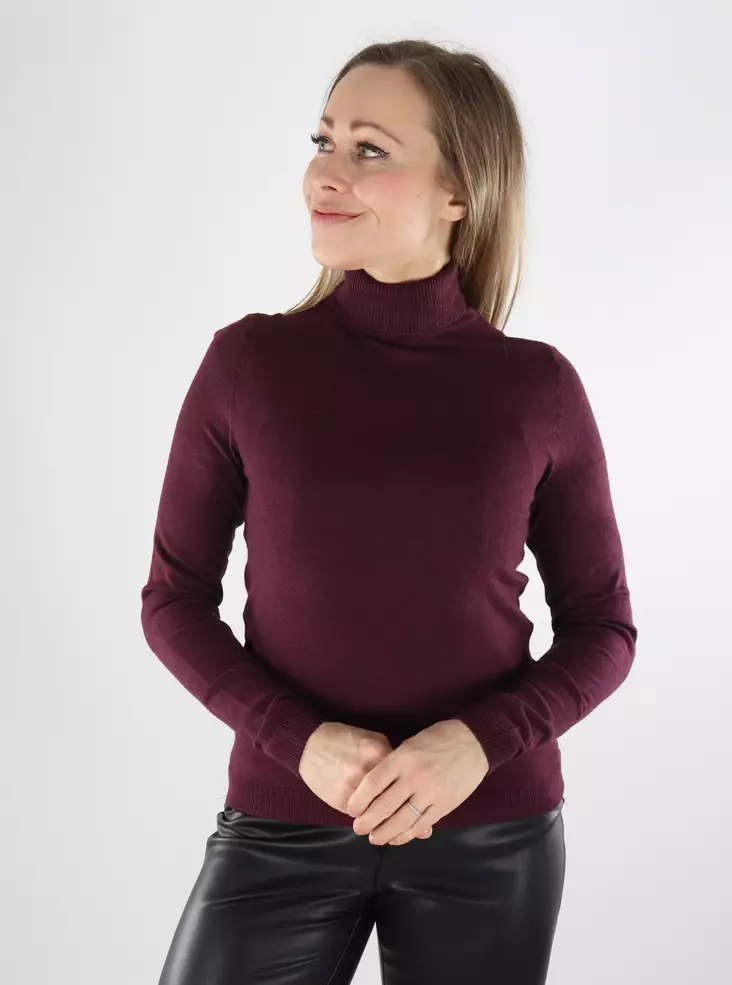 Vero Moda women's sweater VMHAPPINESS LS Rollneck Pullover winetasting - Women's knitwear - 140008 - 1