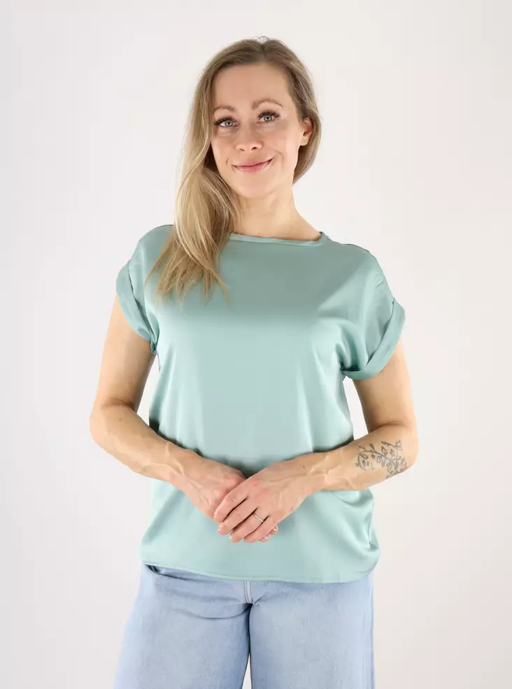 Vila women's t-shirt Satin blue surf - Women's T-shirts - 140788 - 1