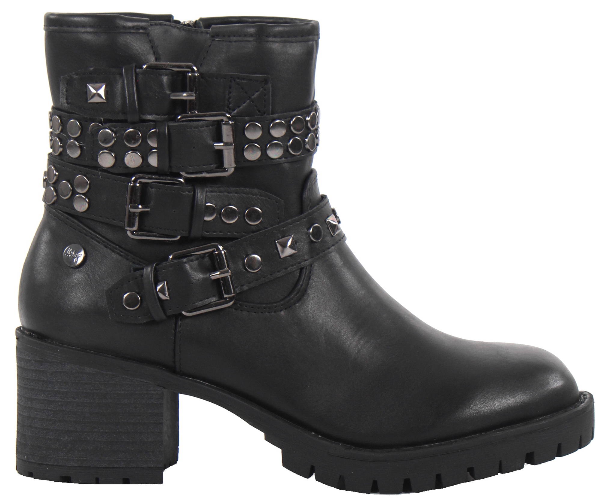 xti black ankle boots