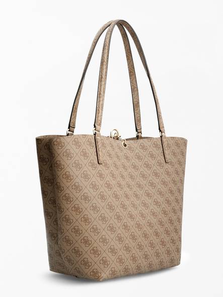 Guess Alby beige logo patterned shoulder bag Stilettoshop.eu webstore