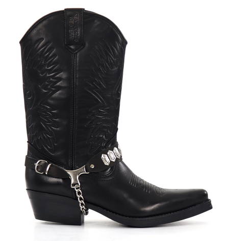 Cheap mens black cowboy boots hot sale