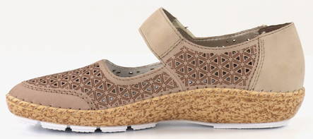 Rieker Walking shoes leather 44864-60 beige - Rieker women`s walking shoes - 133479 - 2