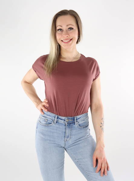Vero Moda women's t-shirt Plain rose brown - Women's T-shirts - 135849 - 1