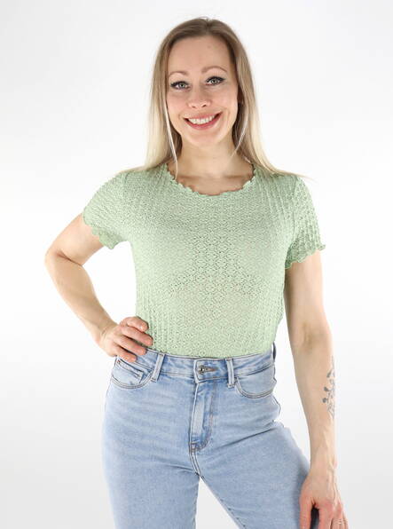 Vero Moda women's t-shirt smoke green - Women's T-shirts - 136059 - 1