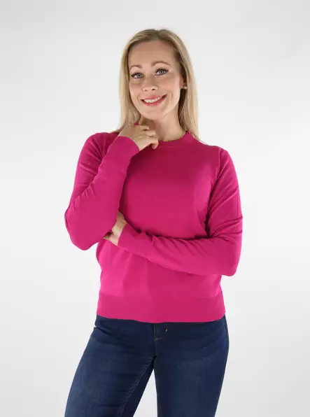 JJXX Sweater fuchsia red/fog - Women's knitwear - 136659 - 1