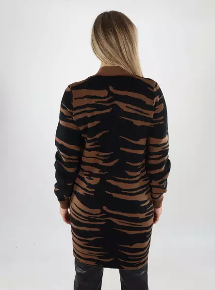 Vero Moda women's animal print cardigan black/emperad - Women's knitwear - 139129 - 2