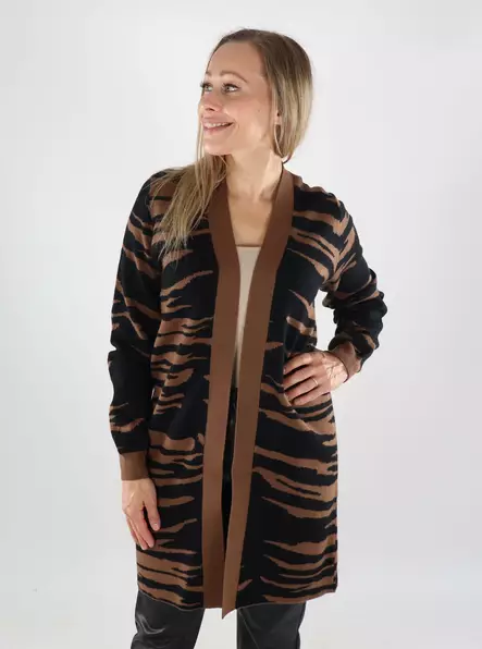 Vero Moda women's animal print cardigan black/emperad - Women's knitwear - 139129 - 1