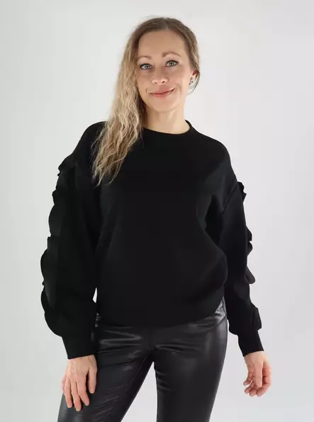 Vila women's sweater Flounce black beauty - Women's long sleeved shirts - 139459 - 1