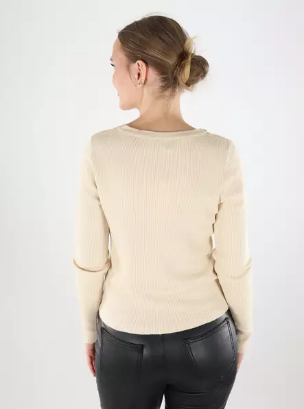 JDY women's cardigan Button sandshell/gold - Women's knitwear - 140119 - 2