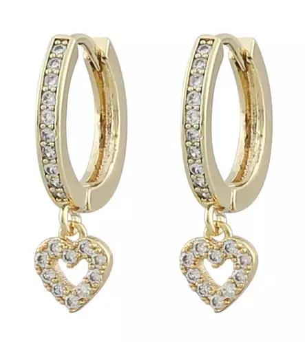 Snö of Sweden earrings Valentina gold/clear - Earrings - 140269 - 1