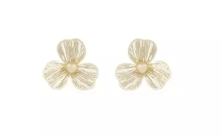 Snö of Sweden Earring Flora petal gold - Earrings - 141129 - 1