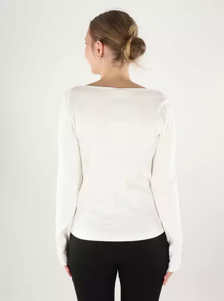 JDY women's shirt Boatneck cloud dancer - Women's long sleeved shirts - 140099 - 2