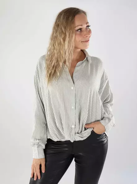 JDY women's blouse Knot Lurex cloud dancer/sea spray - Women's shirts and blouses - 139069 - 1