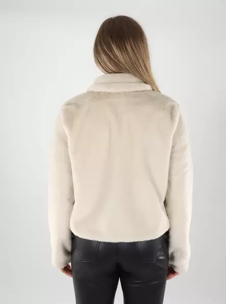 JDY women's jacket Faux Fur moonbeam - Women's light jackets - 139889 - 2