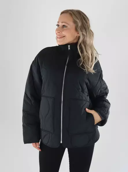JJXX Lightweight quilted jacket JXSERENA MID QUILTED JACKET black - Women's denim jackets - 141679 - 1