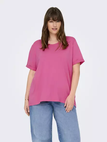 Only Carmakoma Women's Plus Size T-Shirt Moster Fold Up gin fizz - Women's T-shirts - 138459 - 2
