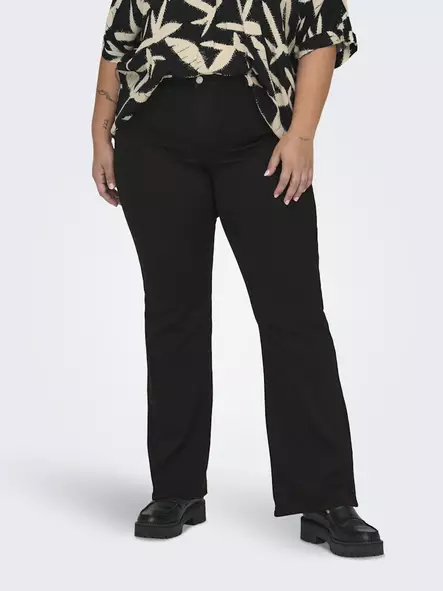 Only Carmakoma plus size flared jeans Thunder Mid Push Up black - Women's jeans - 137589 - 1