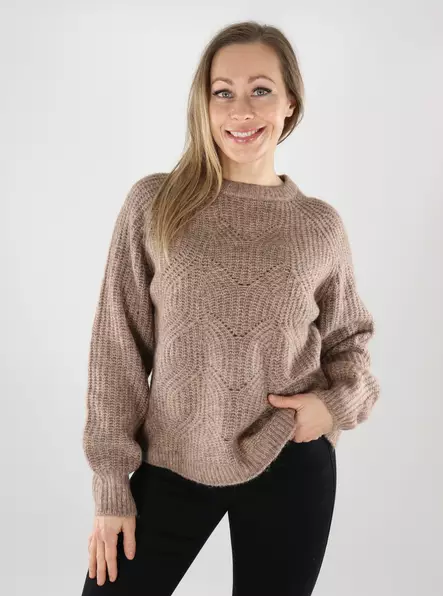 Only women's sweater Structure toasted coconut - Women's knitwear - 139879 - 1