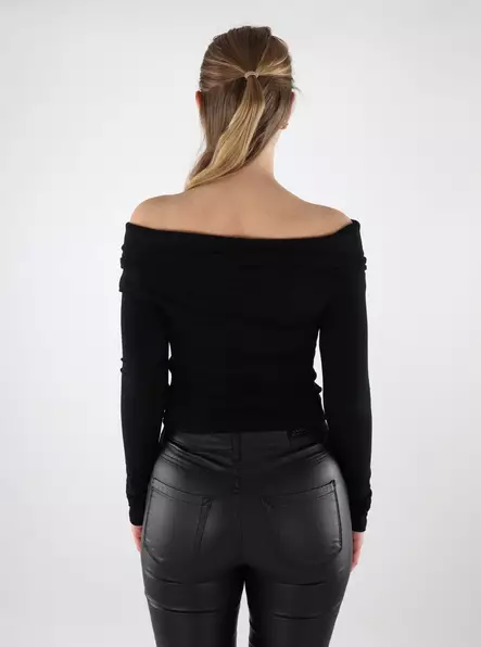 Only women's shirt Off Shoulder black - Women's long sleeved shirts - 137659 - 2