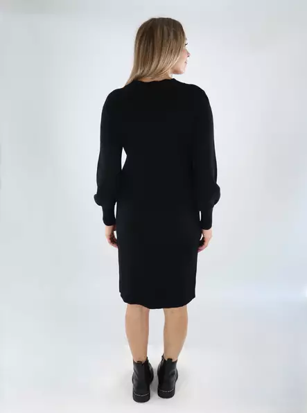 Only knit dress V-Neck black - Women's knitwear - 139219 - 2