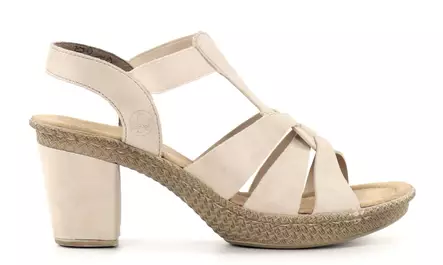 Rieker women's high-heeled sandals 665K3-62 beige - Rieker women`s sandals - 137949 - 1