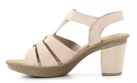 Rieker women's high-heeled sandals 665K3-62 beige - Rieker women`s sandals - 137949 - 2