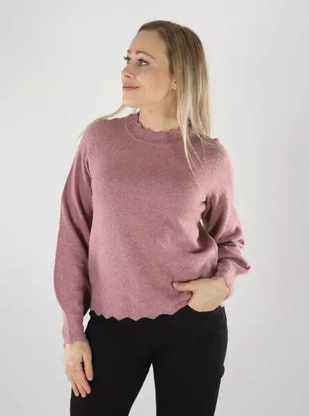 Vila sweater VINIKOLINA O-NECK L/S KNIT TOP nostalgia rose/melange - Women's knitwear - 141829 - 1