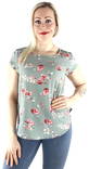 Only T-Shirt Vic chinois, green/red roses - Women's T-shirts - 128469 - 1