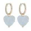 Snö of Sweden Earrings Sugar hearts gold/light blue - Earrings - 138769 - 1