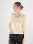 JDY women's cardigan Button sandshell/gold - Women's knitwear - 140119 - 1