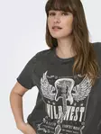 Only Carmakoma women's plus size t-shirt Life black/quitar - Women's T-shirts - 138869 - 5