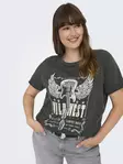Only Carmakoma women's plus size t-shirt Life black/quitar - Women's T-shirts - 138869 - 1