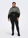 Only Carmakoma plus size sweater Zebra pirate black - Women's knitwear - 136939 - 2