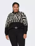 Only Carmakoma plus size sweater Zebra pirate black - Women's knitwear - 136939 - 4
