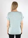 Only women's striped t-shirt ONLMOSTER V-Neck gray mist/cloud dancer - Women's T-shirts - 138339 - 2