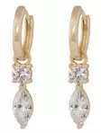 Snö of Sweden Earrings Eira long gold/clear - Earrings - 140049 - 1