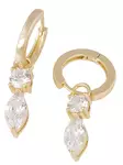 Snö of Sweden Earrings Eira long gold/clear - Earrings - 140049 - 2