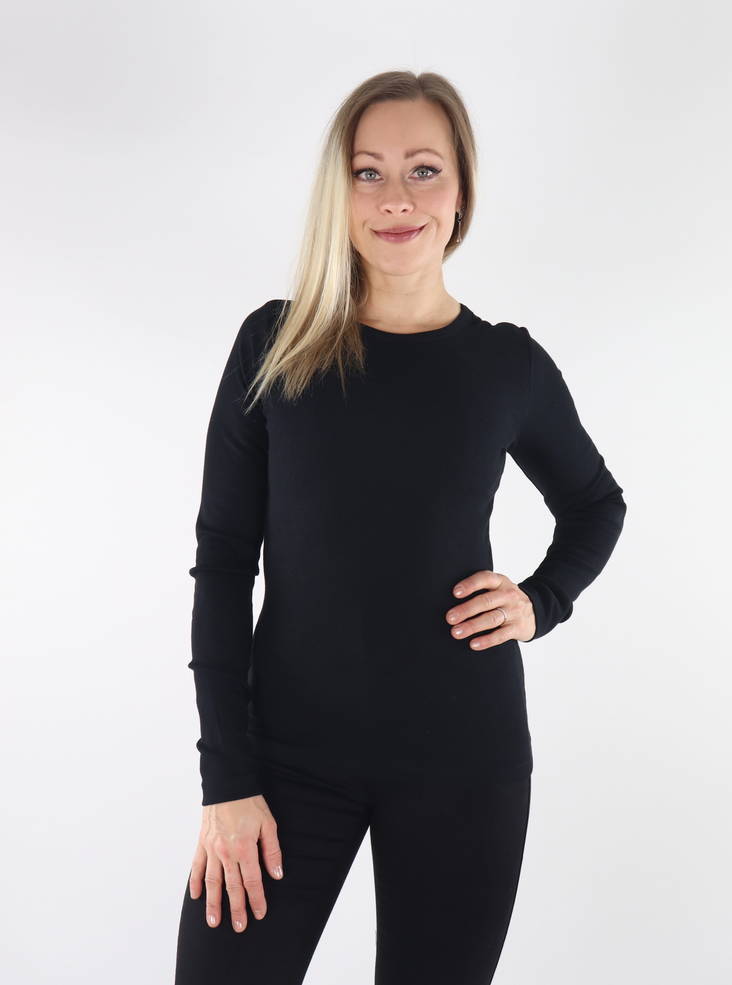 JJXX Shirt rib black - Women's long sleeved shirts - 134669 - 1
