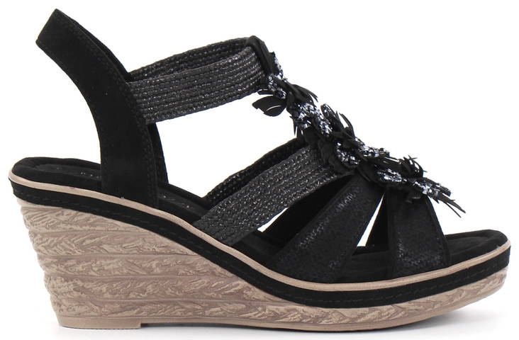 Marco Tozzi Wedge Sandals 28302-24, Black - Women's sandals - 125689 - 1