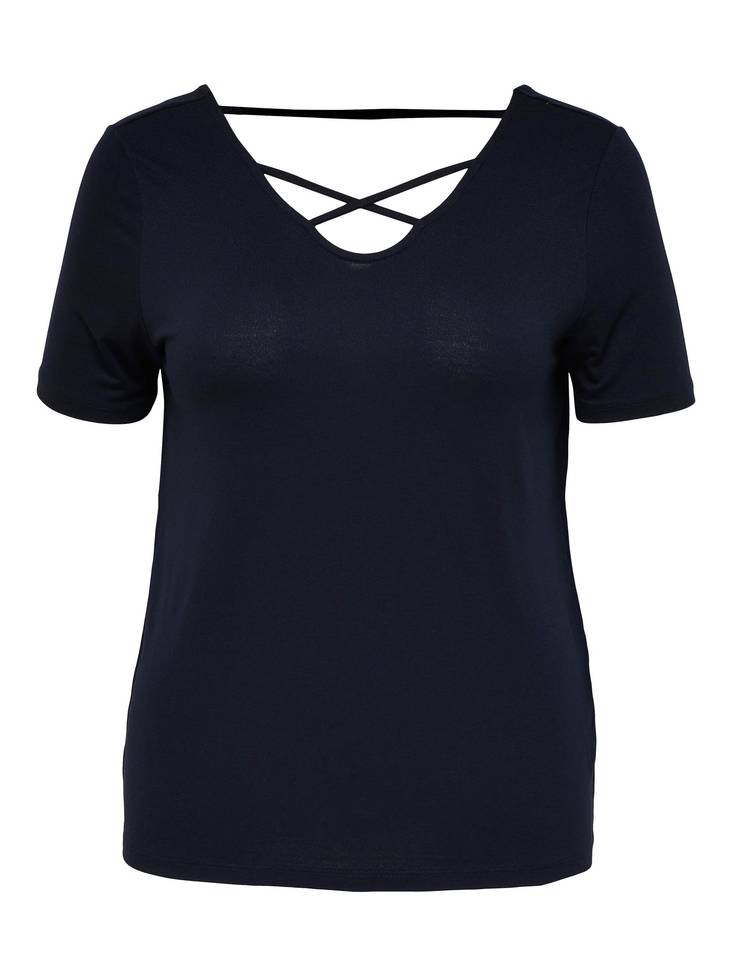 Only Carmakoma T-Shirt Bandana, dark blue - Women's T-shirts - 128569 - 1