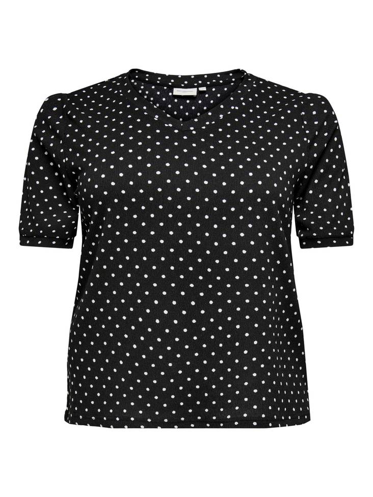 Only Carmakoma T-Shirt Vaga, black/dots - Women's T-shirts - 128809 - 1