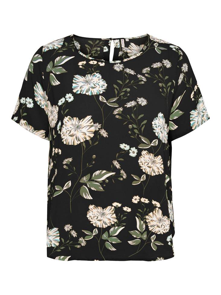 Only Carmakoma T-shirt Luxmie black/yellow - Women's T-shirts - 132779 - 1