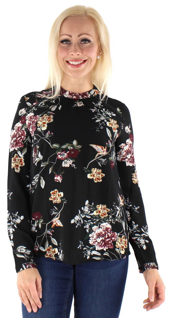 Only Shirt New Mallory, Black/cd flowe - Women's long sleeved shirts - 124359 - 1